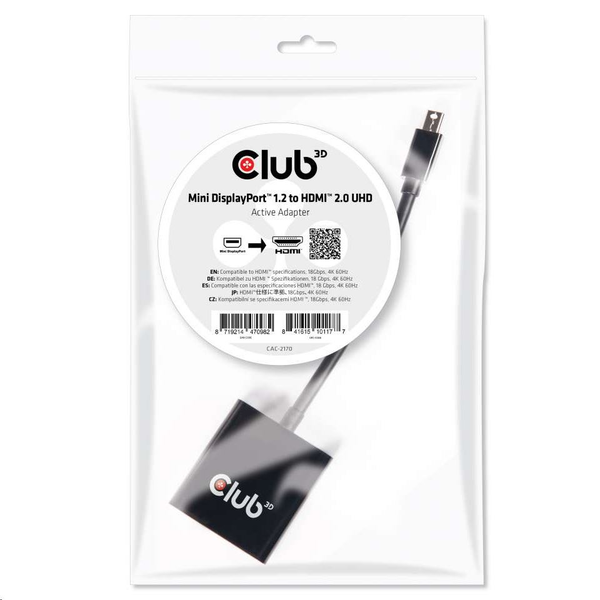 CLUB3D CAC-2170 kabel kønsskifter Sort