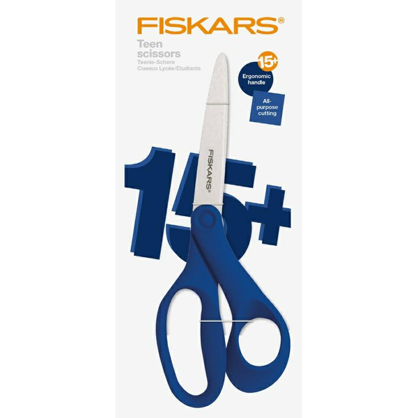 FISKARS Univerzální nůžky TEEN ergo 20 cm školní kancelářské modré 1067864