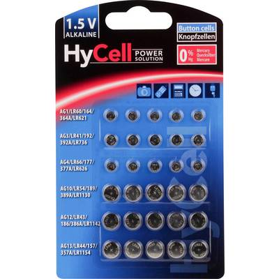 HyCell Gombelem készlet 5x AG 1, AG 3, AG 4, AG 10, AG 12, AG 13 (5015473-510)