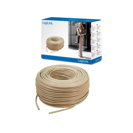 Cat6 Instal. 100m. U/UTP Grijs LogiLink AWG23 CCA