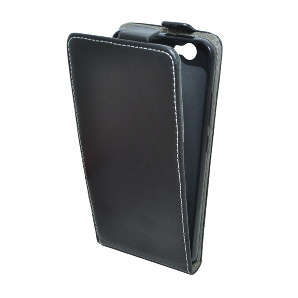 Tok álló, bőr hatású (FLIP, lefelé nyíló, szilikon tartó) FEKETE [Huawei Nova] (5996457673261)