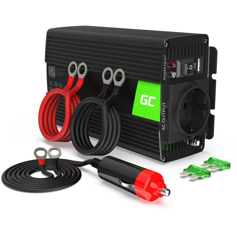Green Cell KFZ Spannungswandler Power Inverter 12V > 230V 500/1000W Black (INV03DE)