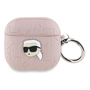 Karl Lagerfeld MONOGRAM KARL HEAD CASE szilikon tok (ütésállóság, karabíner) RÓZSASZÍN Apple AirPods 4 (KLA4PGKIPP)
