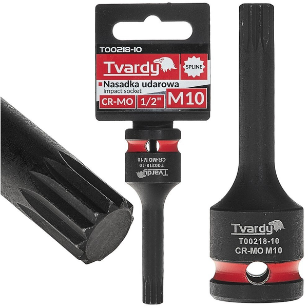 Tvardy Nasadka udarowa SPLINE 1/2" M10 CR-MO (10/100)