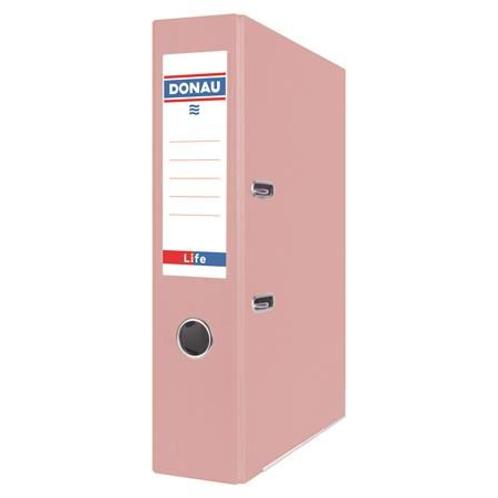 DONAU Life iratrendező 75 mm A4 PP/karton élvédő sínnel pasztell rózsaszín (3966001PL-30) (3966001PL-30)