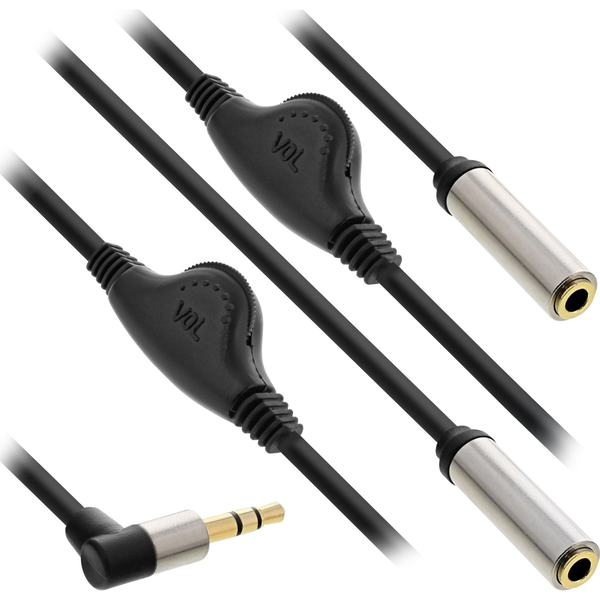 InLine 99253A cavo audio 0,25 m 3.5mm 2 x 3.5mm Nero