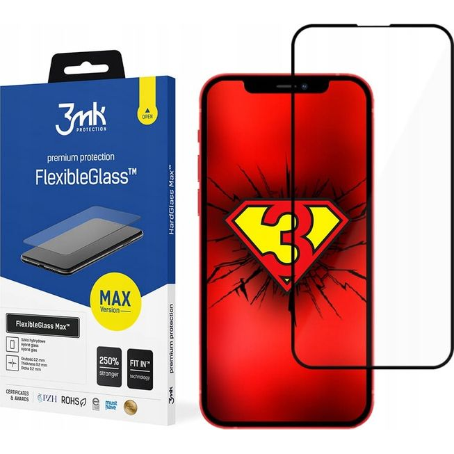 3mk FlexibleGlass Max hibrid üvegfólia 7H Fekete Apple iPhone 13/13 Pro (3MK1893BLK)