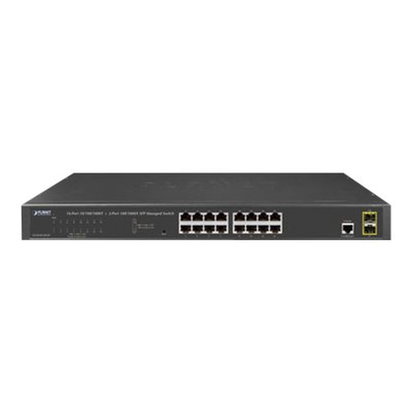 Planet GS-4210-16T2S Gigabit Smart Switch Fekete