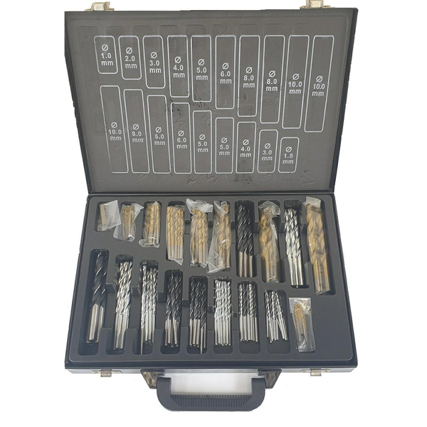 Vrtáky sada 160 ks dřevo kov beton 1-10MM