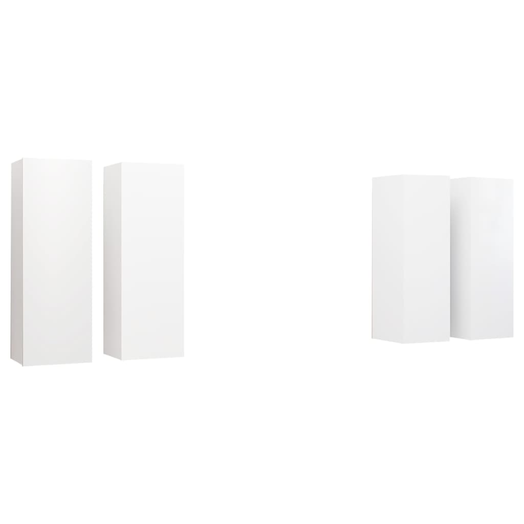 4 db fehér forgácslap TV-szekrény 30,5 x 30 x 90 cm (3078741)