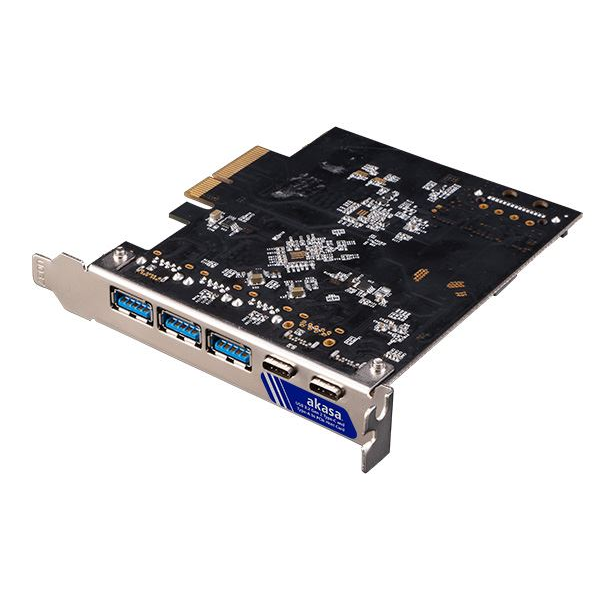 Akasa USB 3.2 Gen 2 2x Type-C 3x Type-A bővítő kártya PCI-E (AK-PCCU3-09) (AK-PCCU3-09)