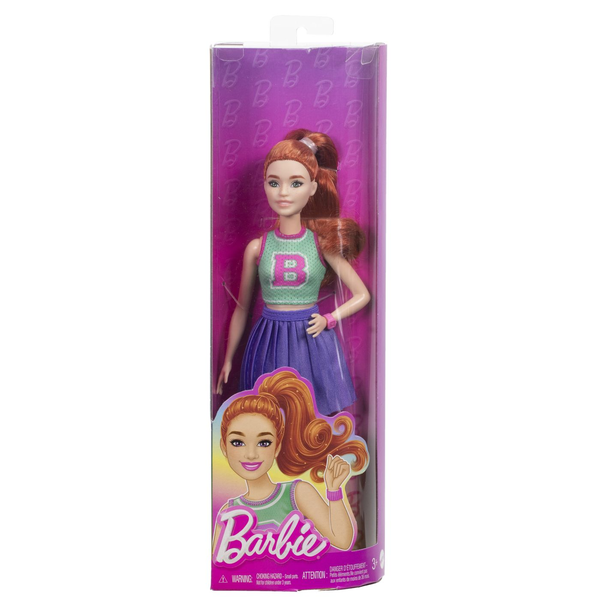 BARBIE FASHIONIST REDHEAD DOLL WITH TOP AND SKIRT
