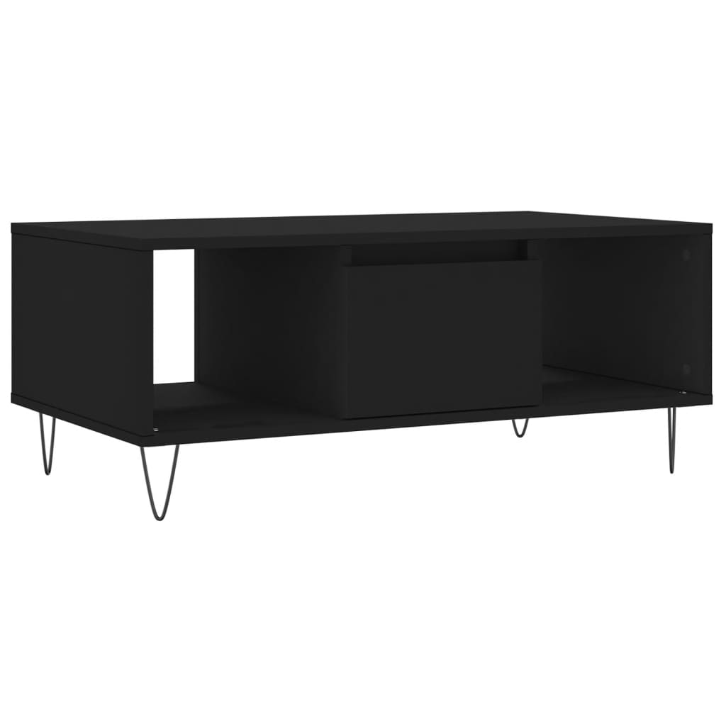 fekete szerelt fa dohányzóasztal 90x50x36,5 cm (830589)