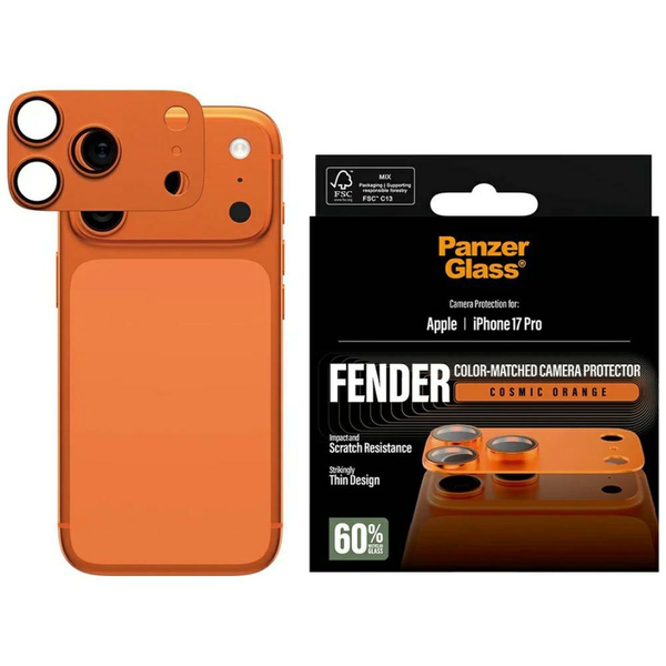 PanzerGlass ® Fender Camera Protector Cosmic Orange iPhone 17 Pro Klar skærmbeskytter Apple 1 stk