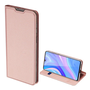 DUX DUCIS SKIN PRO tok álló, bőr hatású (FLIP, oldalra nyíló, bankkártya tartó, asztali tartó funkció) ROZÉARANY [Huawei Y8p]