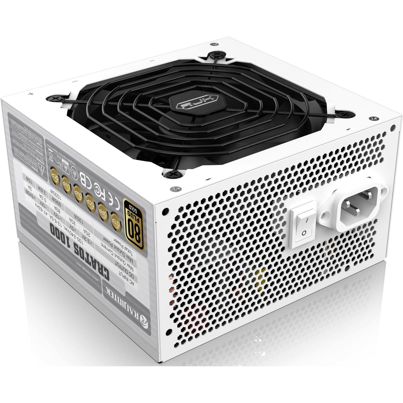 Raijintek 1000W Cratos 80+ Gold Tápegység - Fehér