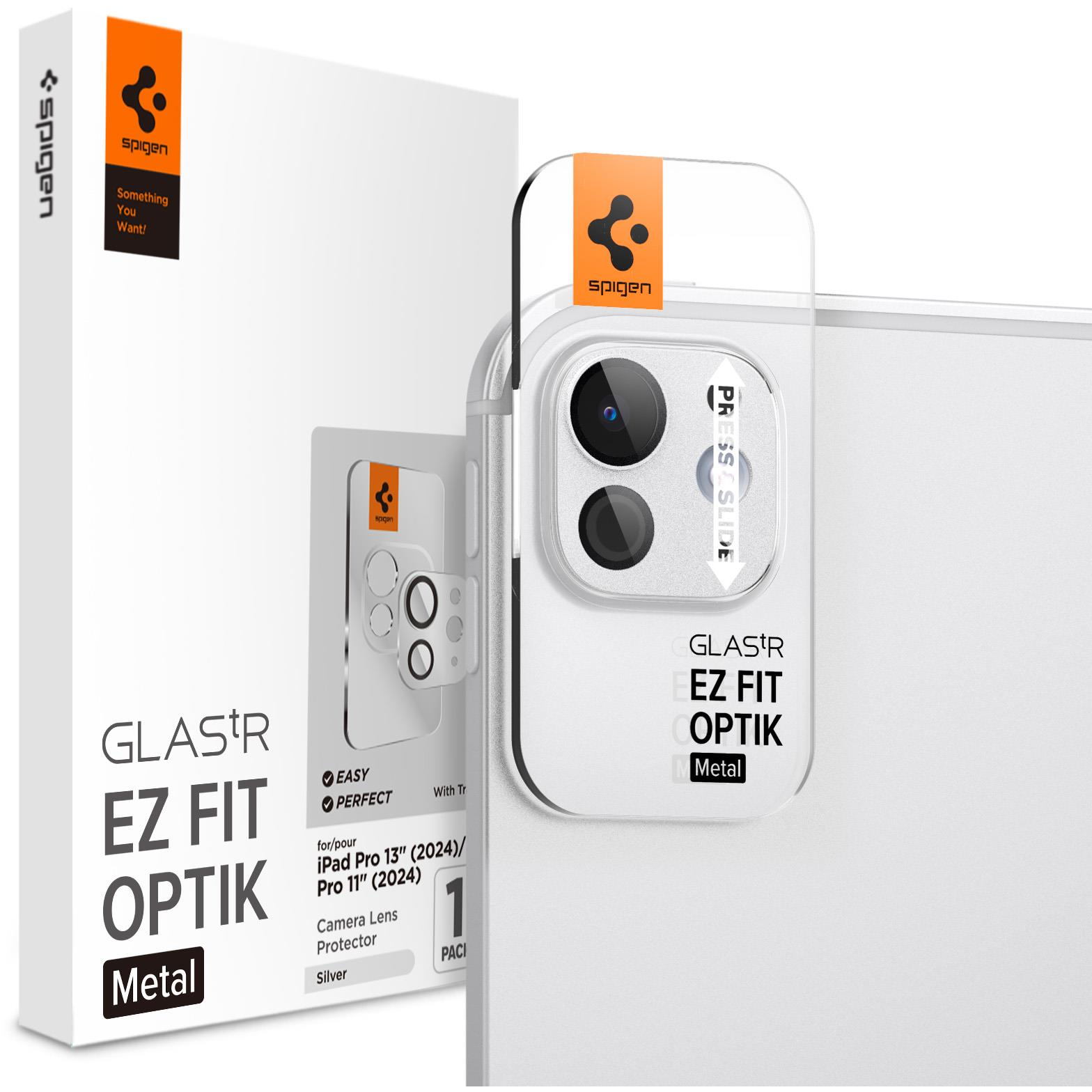 Spigen Glass tR EZ Fit Optik Metal 1 Pack Silver iPad Pro 13" 2024 / iPad Pro 11" 2024 (AGL07796)