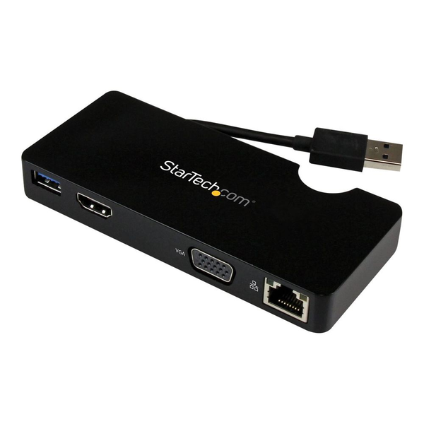 StarTech.com USB3SMDOCKHV laptop dock & poortreplicator Bedraad USB 3.2 Gen 1 (3.1 Gen 1) Type-A Zwart