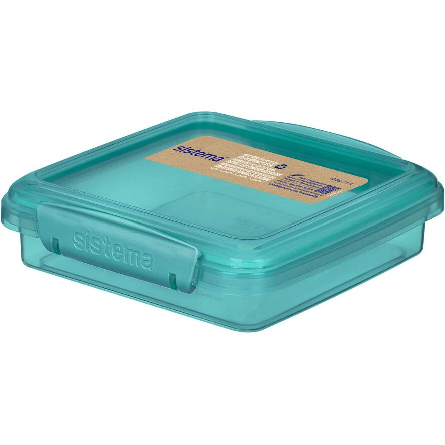 Sistema Sandwich-Box Műanyag ételtároló 0,45L - Kék / zöld (2164730)