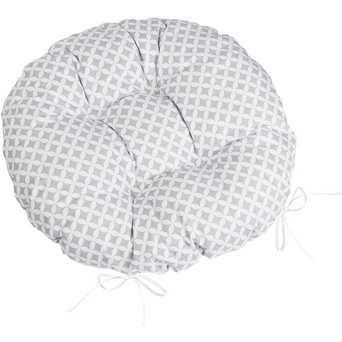 BELLATEX Ülőpárna ADÉLA, 62\905 kerek steppelt átmérő 40 cm, káró minta, szürke-fehér (13206)