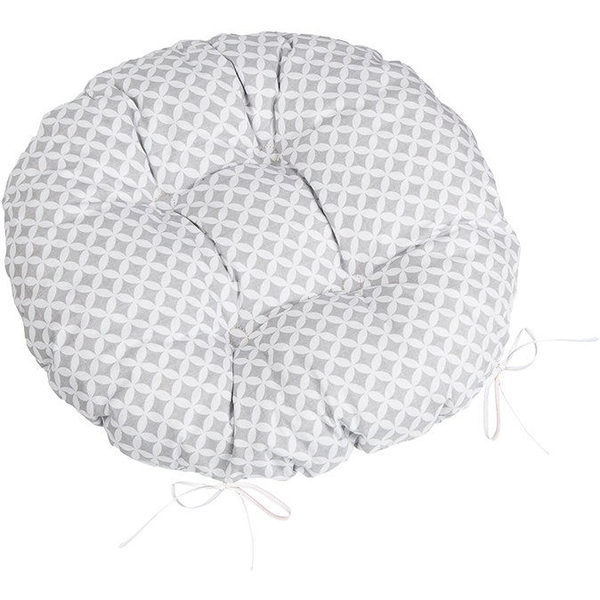 BELLATEX Ülőpárna ADÉLA, 62\905 kerek steppelt átmérő 40 cm, káró minta, szürke-fehér