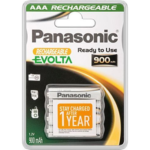 Батерии Panasonic Evolta R3 AAA 1.2V 900mAh, комплект 4, готови за зареждане