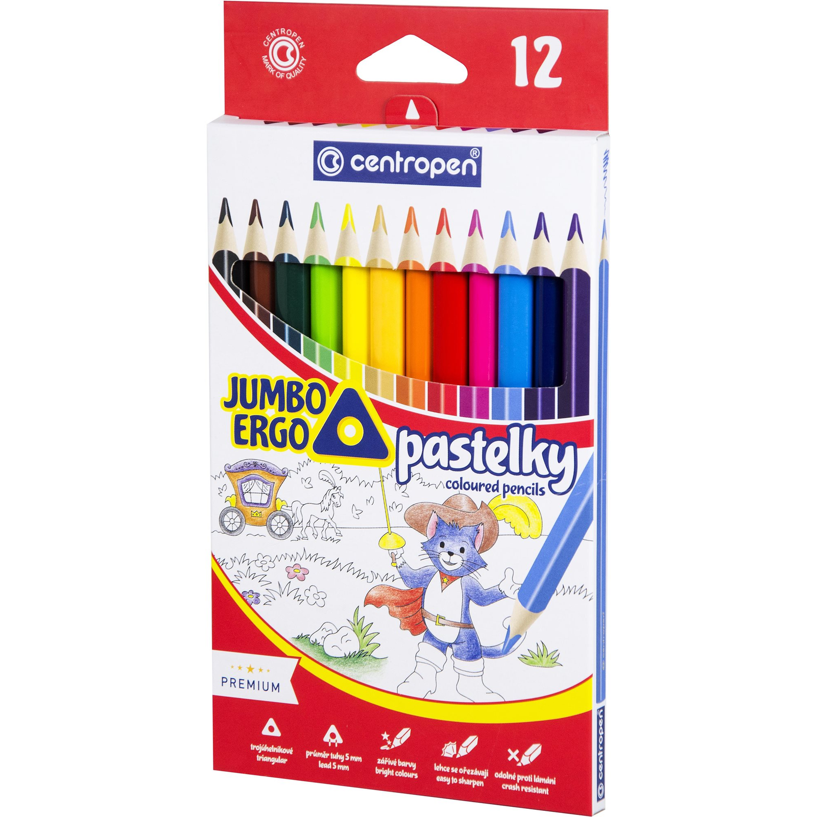 Centropen 9522 Jumbo Színes ceruza, háromszögletű, 12 db (8595013647622)