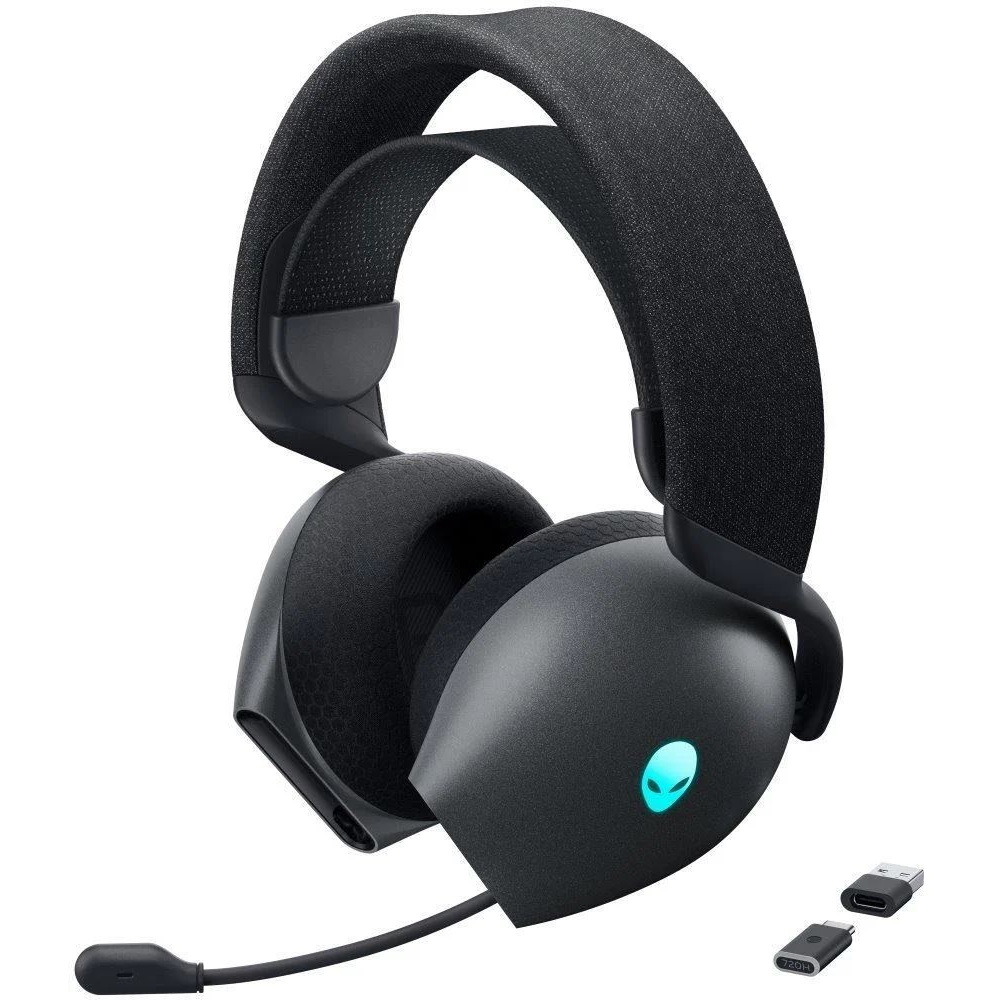 Alienware AW720H Slúchadlá s mikrofónom Káblový a bezdrôtový Pres hlavu Hranie USB Typ-C Čierna (545-BBDZ)