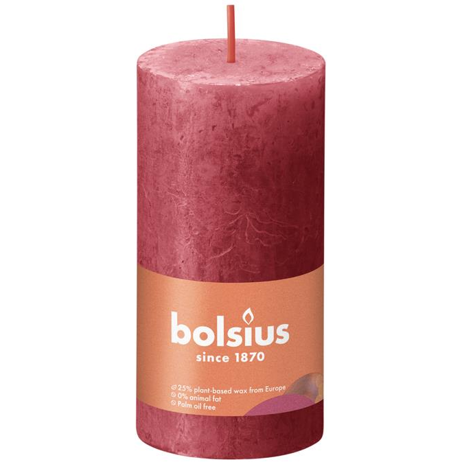BOLSIUS Rustic Delicate Red 10 cm, 178 g (8717847146441)