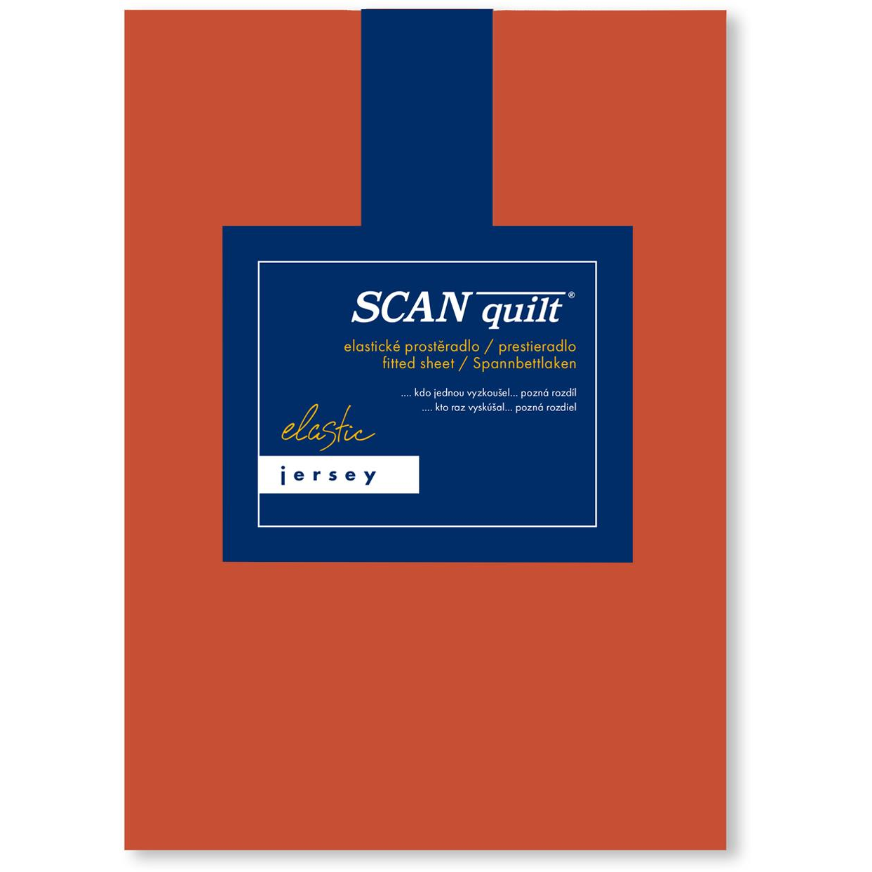 SCANquilt JERSEY ELASTIC LYCRA lepedő, téglaszín, 180×200 cm (27449)