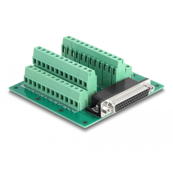 Delock D-Sub HD 44 Pin Buchse zu Terminalblock für Hutschiene