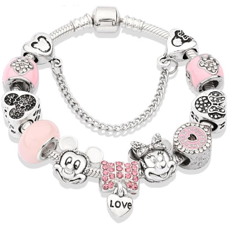 Silver Star karkötő - Mickey Minnie / P10929-1 - 18cm (6736)