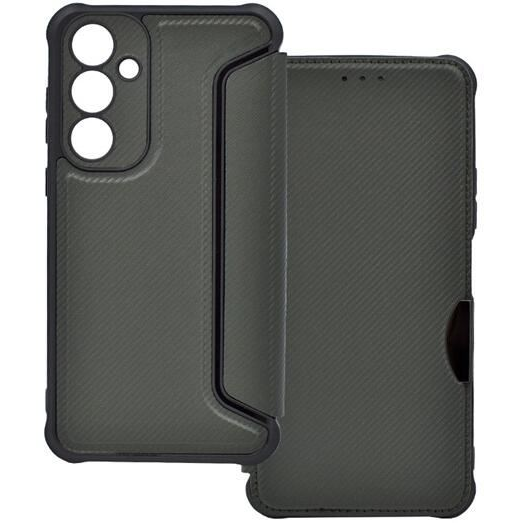 Gigapack Samsung Galaxy A15 5G (SM-A156) karbon mintás fliptok sötétzöld (GP-154438) (GP-154438)