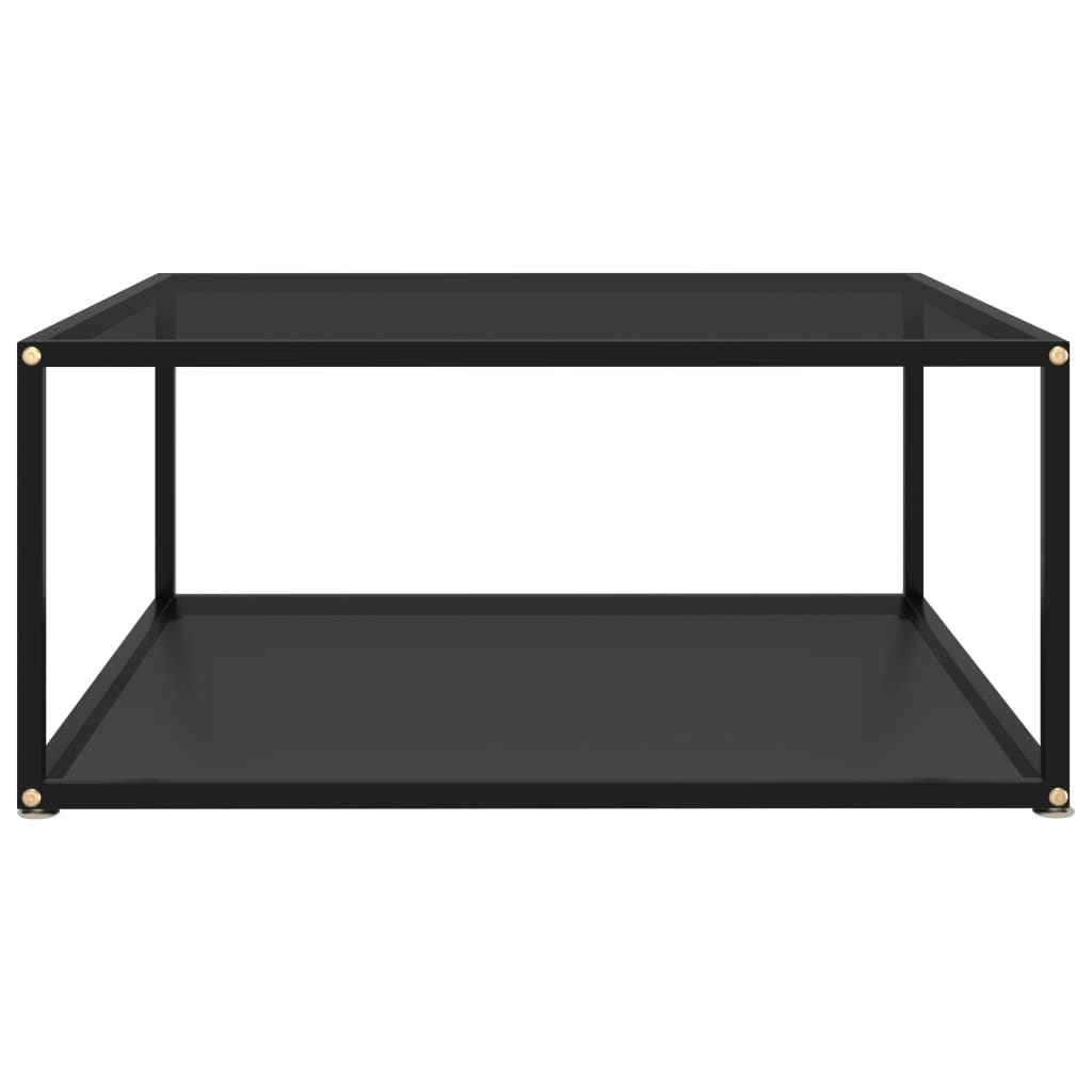 fekete edzett üveg dohányzóasztal 80 x 80 x 35 cm (322893)