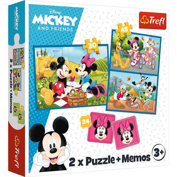 Trefl 2 Az 1-Ben Puzzle és Memóriajáték - Mickey Mouse 93344