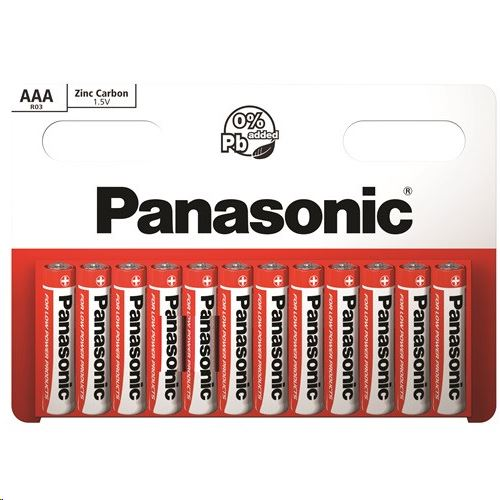 Zinko-uhlíková baterie Panasonic AAA (R3) 12 ks