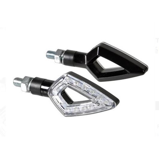 Set 2 x Semnalizare motocicleta, Lampa, 12 V, 75 x 36 mm, Negru