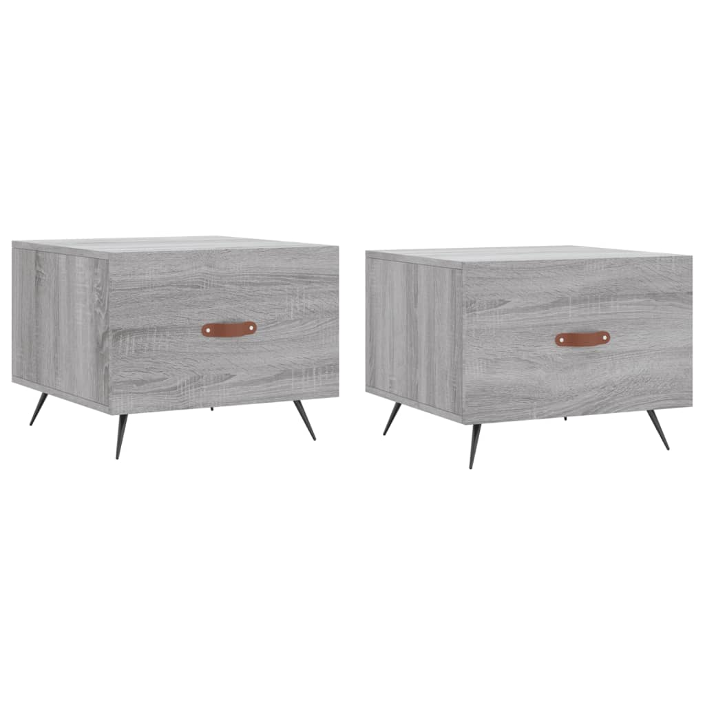 2 db szürke sonoma szerelt fa dohányzóasztal 50 x 50 x 40 cm (829345)
