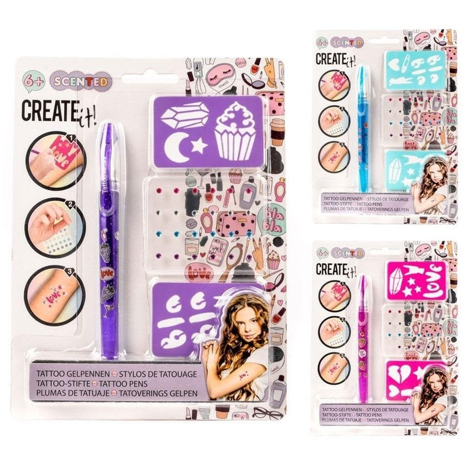 Canenco Create It! Tetováló Zseléstoll Szett Sablonnal és Ékkövekkel Többféle (8712916842040)