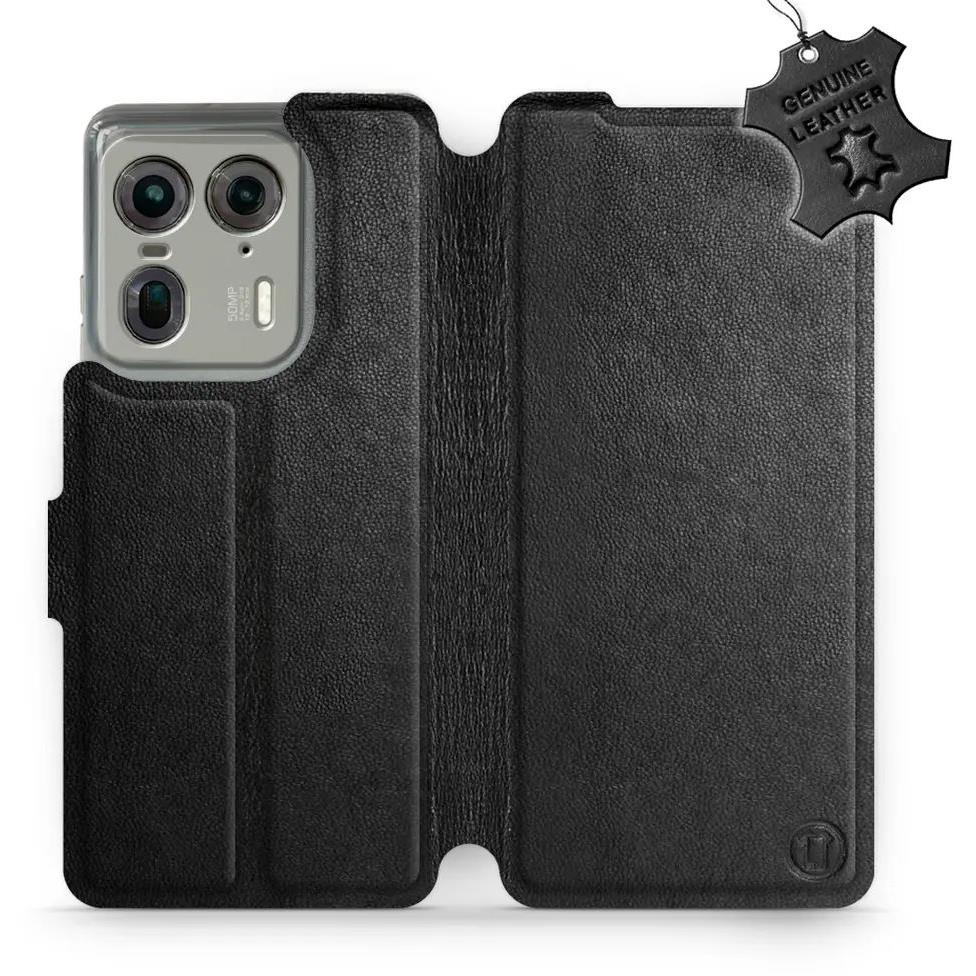 Leather Mobiwear flip book for Motorola EDGE 50 Ultra - Black - L_BLS (5906511280618)