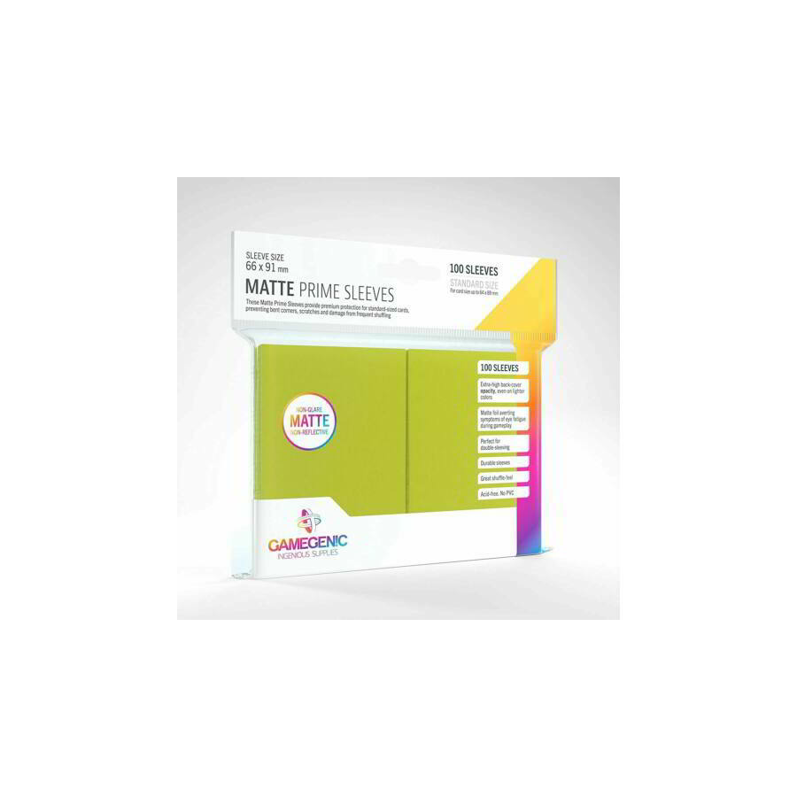 GameGenic Matte Prime Kártyavédő fólia 66x91mm (100 db/csomag) - Zöld (GAM37935)