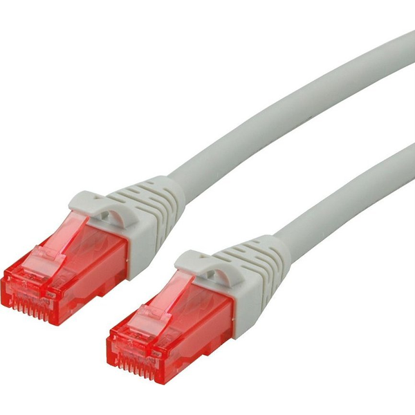 Roline 21.15.2940 RJ45 Hálózati kábel, patchkábel CAT 6 U/UTP 0.30 m Szürke Árnyékolatlan, Halogénmentes, Lángálló 1 db