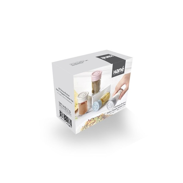 IRIS Button Salt&Pepper üveg fűszerszóró szett 2*67ml, rószaszín, fehér, szürke vagy kék színű HN-1137 (HN-1137)