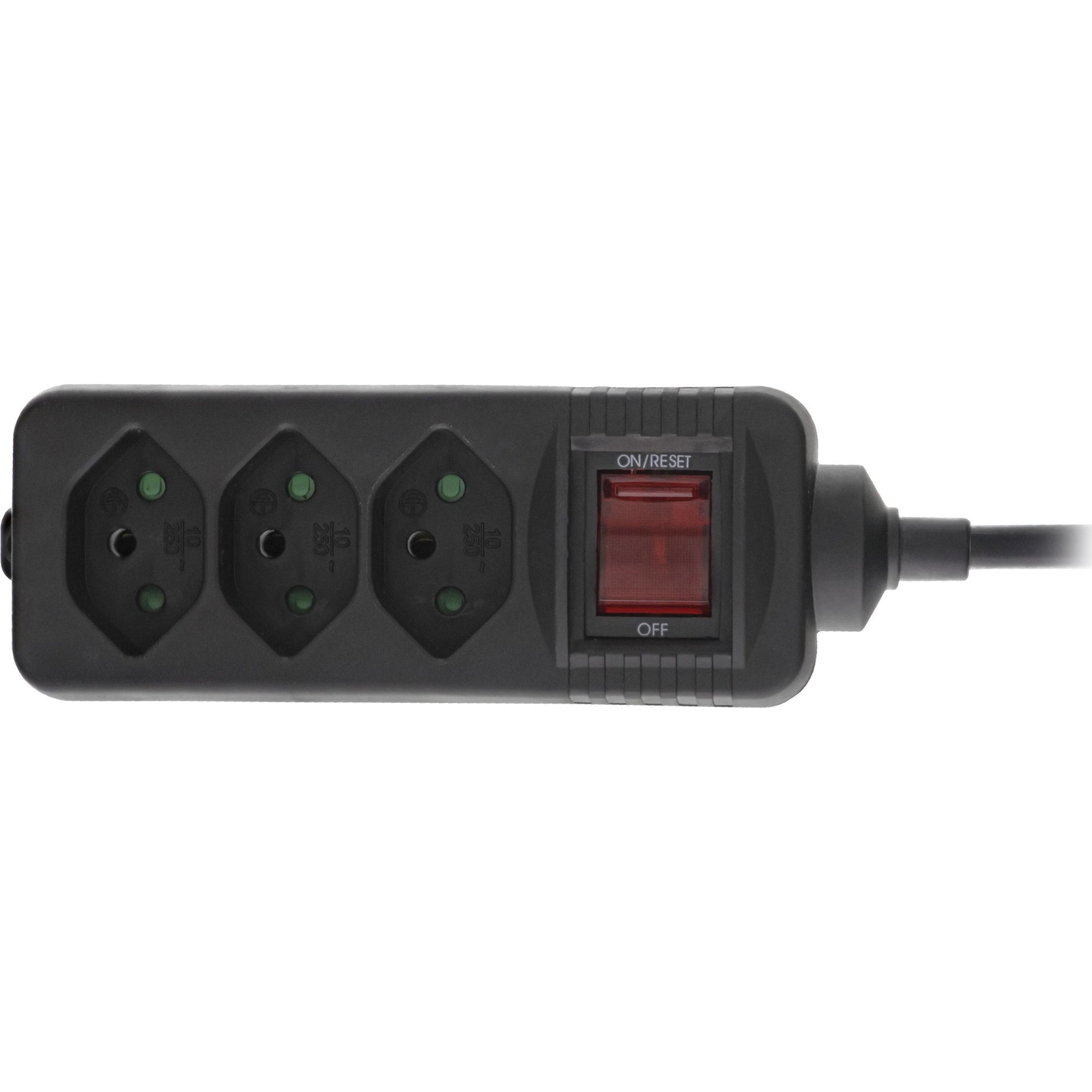 InLine 16431Y elektromos elosztó 1,5 M 3 AC kimenet(ek) Beltéri Fekete (16431Y)