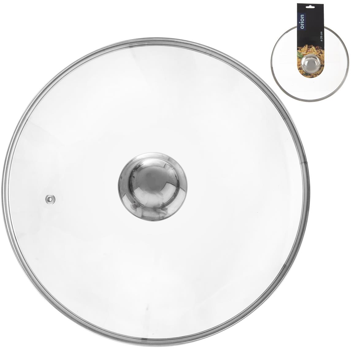 ORION üveg fedő, 26 cm, rozsdamentes acél fogantyúval (122581)