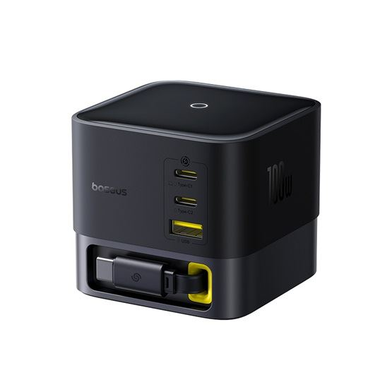Baseus Super GaN asztali gyorstöltőállomás 3x USB-C 1x USB-A 100W fekete (P10164001123-00) (P10164001123-00)
