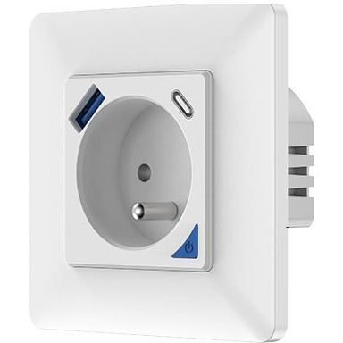 MOES Smart Wall Socket, WiFi, +USB (WK-Y-FR-1U1C)