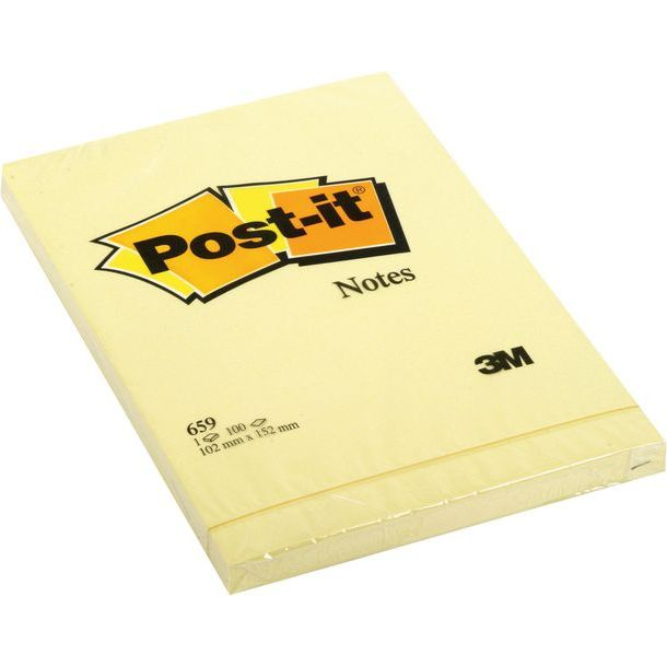 Post-it 659 102×152mm 100lap kanárisárga jegyzettömb (3M0525)
