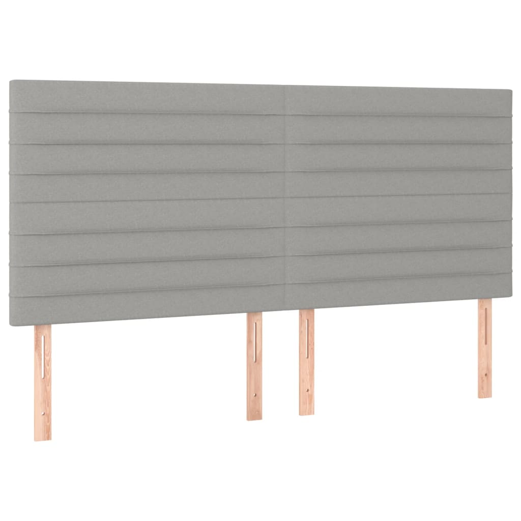 4 db világosszürke szövet fejtámla 90x5x78/88 cm (3116486)