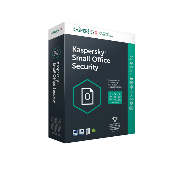 Kaspersky Small Office Security - 5 počítačů, 5 mobilů, 1 server / 1 rok